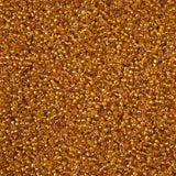 11/0 Czech Seed Beads #43198 Silver Lined Orange Rainbow 23g