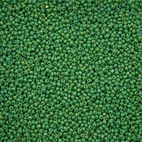 11/0 Czech Cut Seed Beads #37086 Opaque Green Rainbow 13g