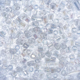9/0 Czech 3-Cut Seed Beads Transparent Crystal Iris 13g