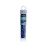 9/0 Czech 3-Cut Seed Beads Transparent Navy Blue Iris 13g