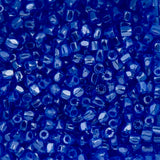 9/0 Czech 3-Cut Seed Beads Transparent Blue Luster 13g