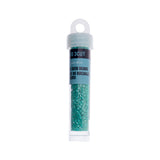 9/0 Czech 3-Cut Seed Beads Transparent Crystal Green C/L 13g