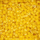 9/0 Czech 3-Cut Seed Beads Opaque Yellow Luster 13g