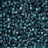 9/0 Czech 3-Cut Seed Beads Transparent Blue Zircon Luster 13g