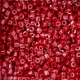 9/0 Czech 3-Cut Seed Beads Opaque Light Red Luster 13g