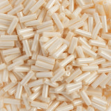 #3 Czech Bugle Beads Opaque Eggshell 25g Bag