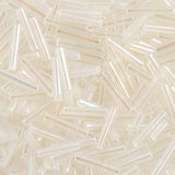 #5 Czech Bugle Beads Transparent Crystal Iris 25g Bag
