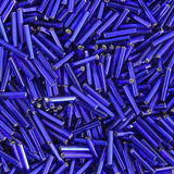 #5 Czech Bugle Beads Silver Lined Royal Blue 25g Bag