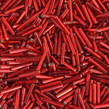 #5 Czech Bugle Beads Silver Lined Red 25g Bag