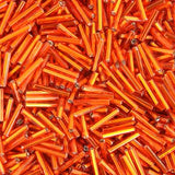 #5 Czech Bugle Beads Silver Lined Orange 25g Bag