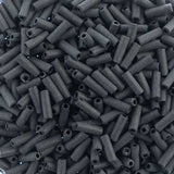 #3 Czech Bugle Beads Opaque Matte Black 25g Bag