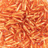 #4 Twisted Czech Bugle Beads Silver Lined Orange 25g Bag