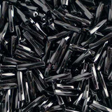 #4 Twisted Czech Bugle Beads Opaque Black 25g Bag
