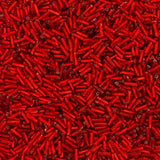 #3 Twisted Czech Bugle Beads Silver Lined Light Red 25g Bag