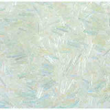 #5 Twisted Czech Bugle Beads Transparent Crystal Iris 25g Bag