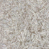 #5 Twisted Czech Bugle Beads Silver Lined Crystal 25g Bag