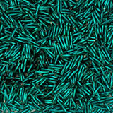 #5 Twisted Czech Bugle Beads Silver Lined Teal Green 25g Bag