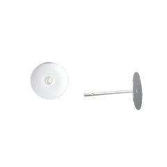 Earring Studs 8mm Pad Stainless Steel Silver 100/pk