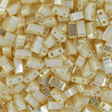 Half Tila Beads #0592 Ivory Pearl Ceylon 5.2g