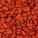 Half Tila Beads #2315 Op Matte Dark Orange 5.2g