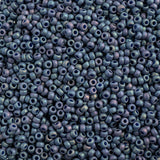 11/0 Miyuki Seed Beads #4703 Frosted Glazed Rainbow Navy 22g