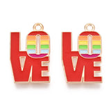 Pride Love Enamel Pendant 24x15mm 5/pk
