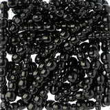 Stacked Fishing Beads Opaque Black 50/pk