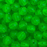 Round Plastic Beads 6mm Transparent Fluorescent Green 1000/pk