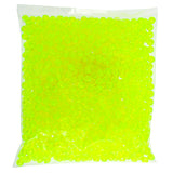 Round Plastic Beads 6mm Transparent Fluorescent Yellow 1000/pk