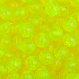 Round Plastic Beads 6mm Transparent Fluorescent Yellow 1000/pk
