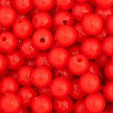 Round Plastic Beads 6mm Opaque Fluorescent Red 1000/pk