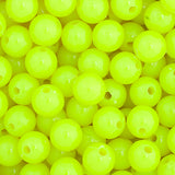 Round Plastic Beads 6mm Opaque Fluorescent Chartreuse 1000/pk