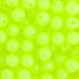 Round Plastic Beads 6mm Opaque Fluorescent Yellow 1000/pk