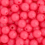 Round Plastic Beads 6mm Opaque Hot Pink 1000/pk