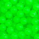 Round Plastic Beads 6mm Opaque Fluorescent Green 1000/pk