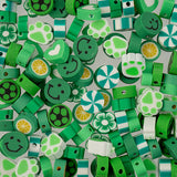 Craft Beads Clay Mixed Shapes Green 120/pk