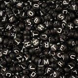 Craft Beads Plastic Alphabet Disc 7mm Black 72g