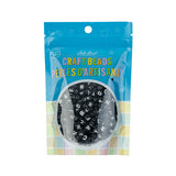 Craft Beads Plastic Alphabet Disc 7mm Black 72g