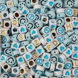 Craft Beads Plastic Disc/Cube Blue Mix 72g