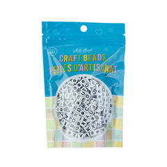 Craft Beads Plastic Alphabet Cube 6mm White 72g