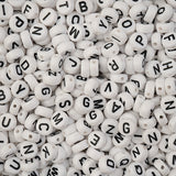 Craft Beads Plastic Alphabet Disc 7mm White 150g