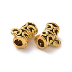 Bead Bails Curved Tube 10x12mm Antique Gold 10/pk