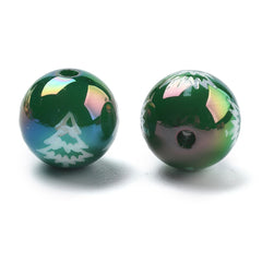 Christmas Tree Acrylic Beads 15mm Luster Mix 5/pk