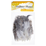 Rooster Chinchilla Saddle Feathers 3-6" Natural 3g