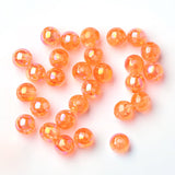 Round Plastic Beads 5mm Transparent Orange AB 25g