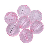 Faceted Plastic Beads 8mm Transparent Pink 50g