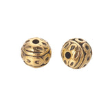 Round Textured Metal Bead 8mm Antique Gold 10/pk