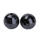 Faceted Plastic Beads 8mm Opaque Black 50g