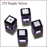 K9 Glass Cube Beads 8mm Purple Velvet 10/pk