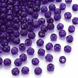 Faceted Plastic Beads 4mm Transparent Purple 25g